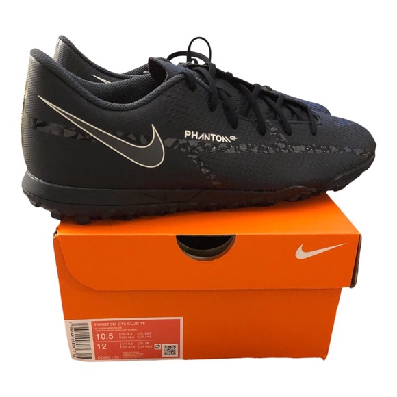 Nike10.5 Phantom GT2 Club Black Indoor Soccer Turf Football Shoes DC0821-001